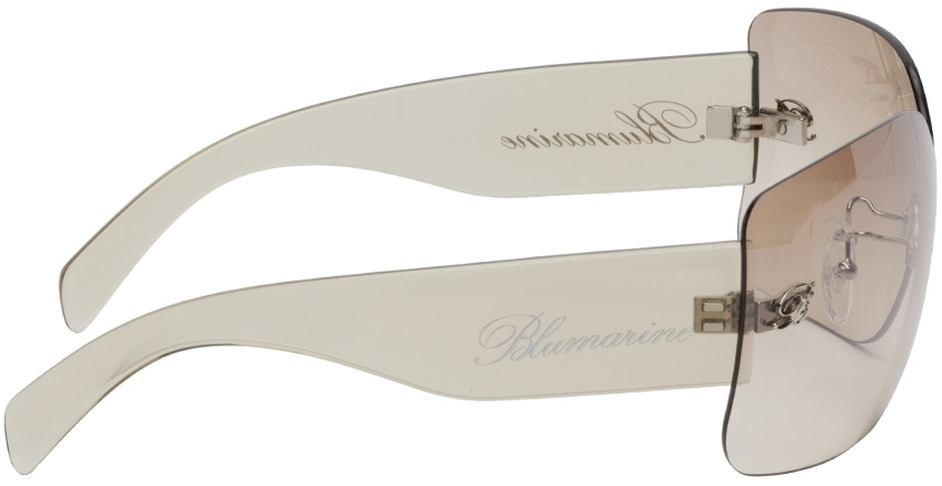 Blumarine Brown Rimless Sun Mask Sunglasses