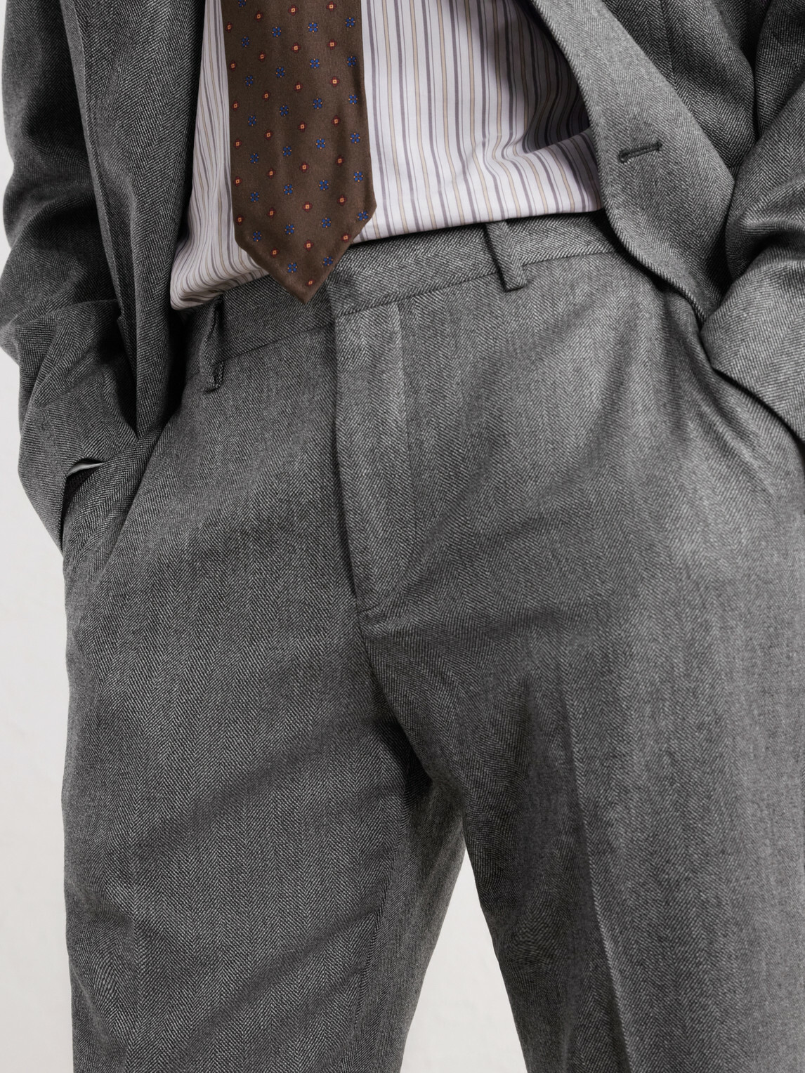Paul Smith - Brierley Straight-Leg Herringbone Wool and Cashmere-Blend Suit Trousers - Gray