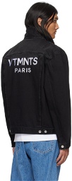 VTMNTS Black Embroidered Denim Jacket