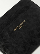 SAINT LAURENT - Logo-Print Cross-Grain Leather Cardholder