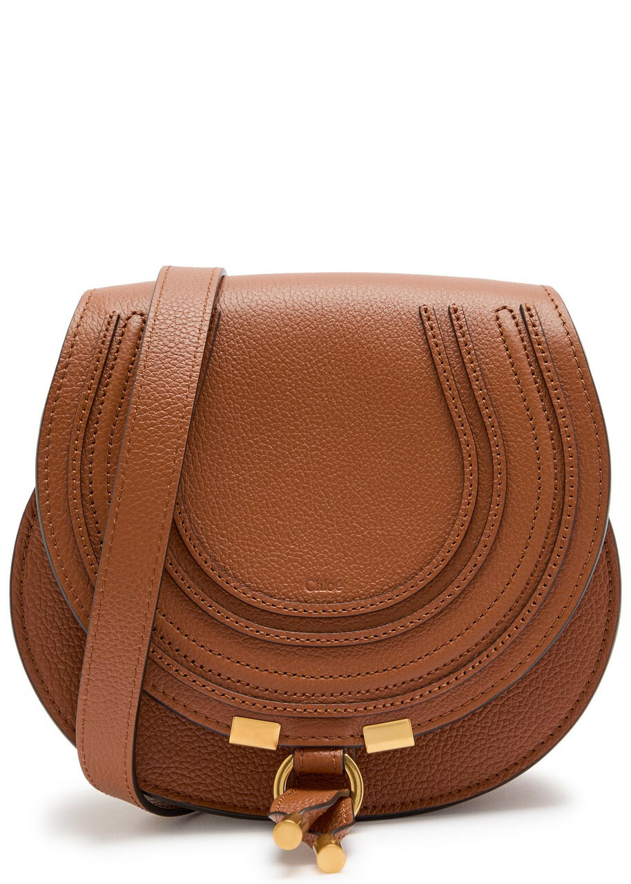 Chloe Marcie Small Grained Leather Saddle bag - Tan - One Size