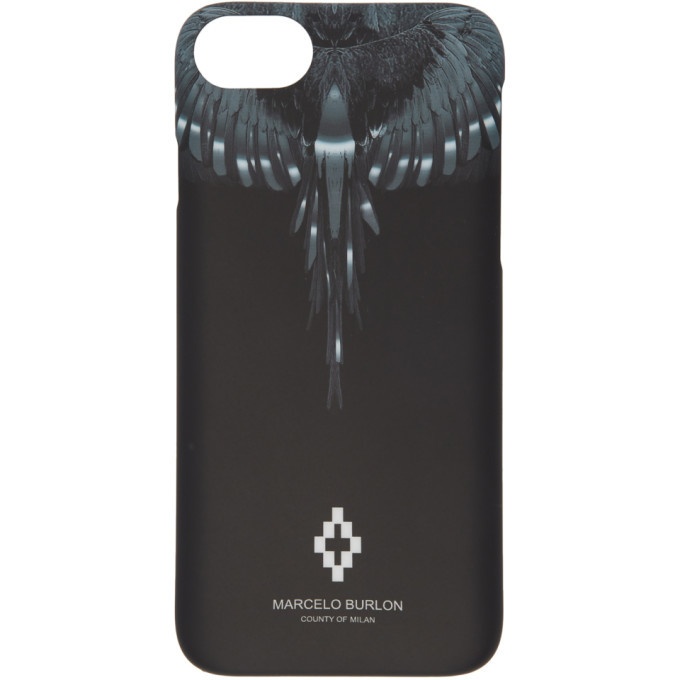 Photo: Marcelo Burlon County of Milan Black and Silver Wings iPhone 8 Case