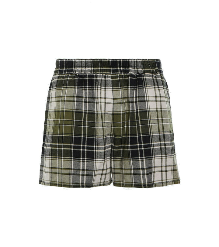 Photo: Acne Studios Face checked cotton shorts