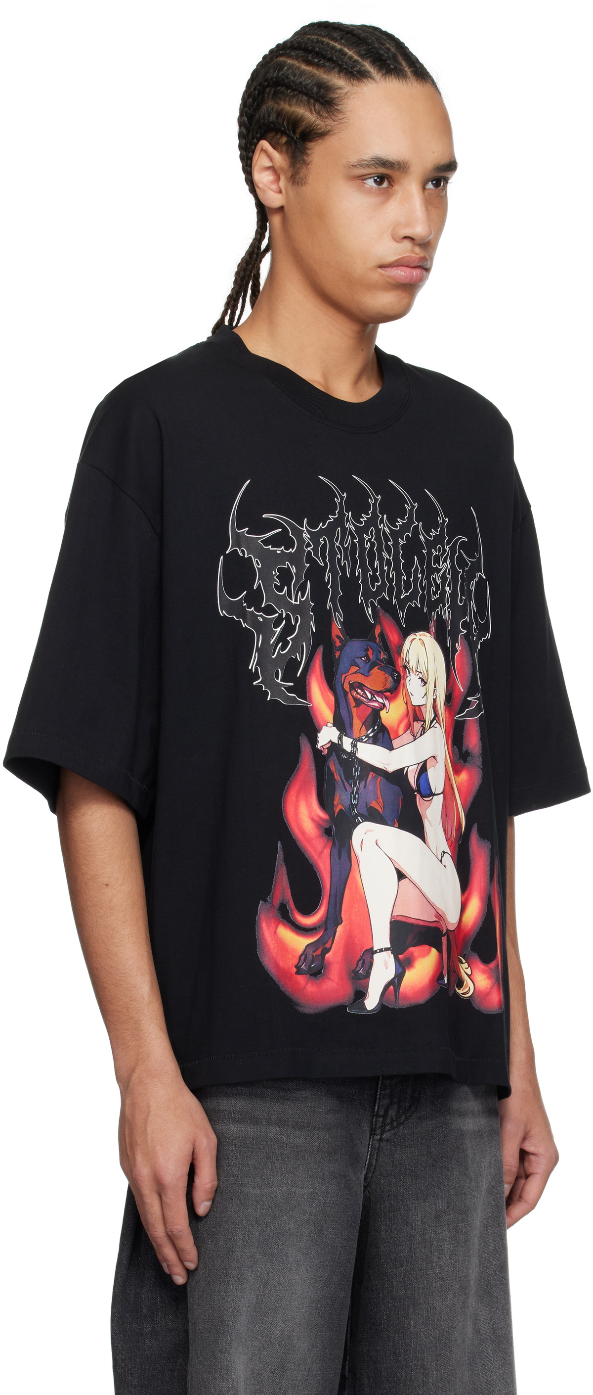 Stolen Girlfriends Club Black Anime Best Friend Relaxed T-shirt