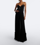 Saint Laurent Ruffled silk maxi skirt