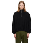 vowels Black Quarter Zip Fleece Sweater