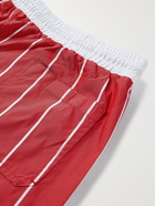 BRUNELLO CUCINELLI - Mid-Length Striped Swim Shorts - Red