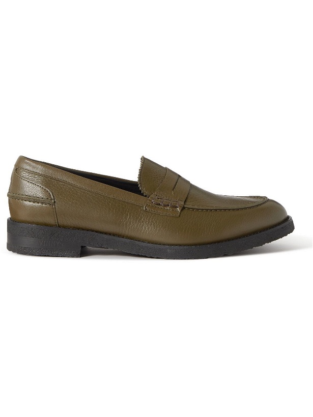 Photo: VINNY's - Paname Full-Grain Leather Penny Loafers - Green