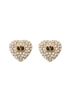 Valentino Coeur Royal Crystal-embellished Stud Earrings - Gold - One Size