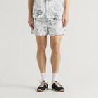 Jacquemus Men's Printed Boxer Style Shorts in Print Table Off-White/Bla