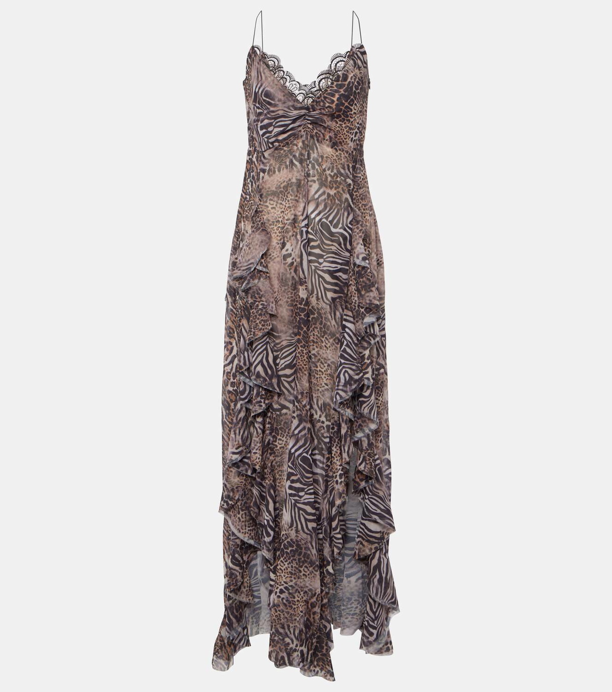 Bananhot Susan leopard-print ruffled maxi dress Bananhot