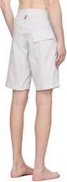 Thom Browne Gray Stripe Swim Shorts