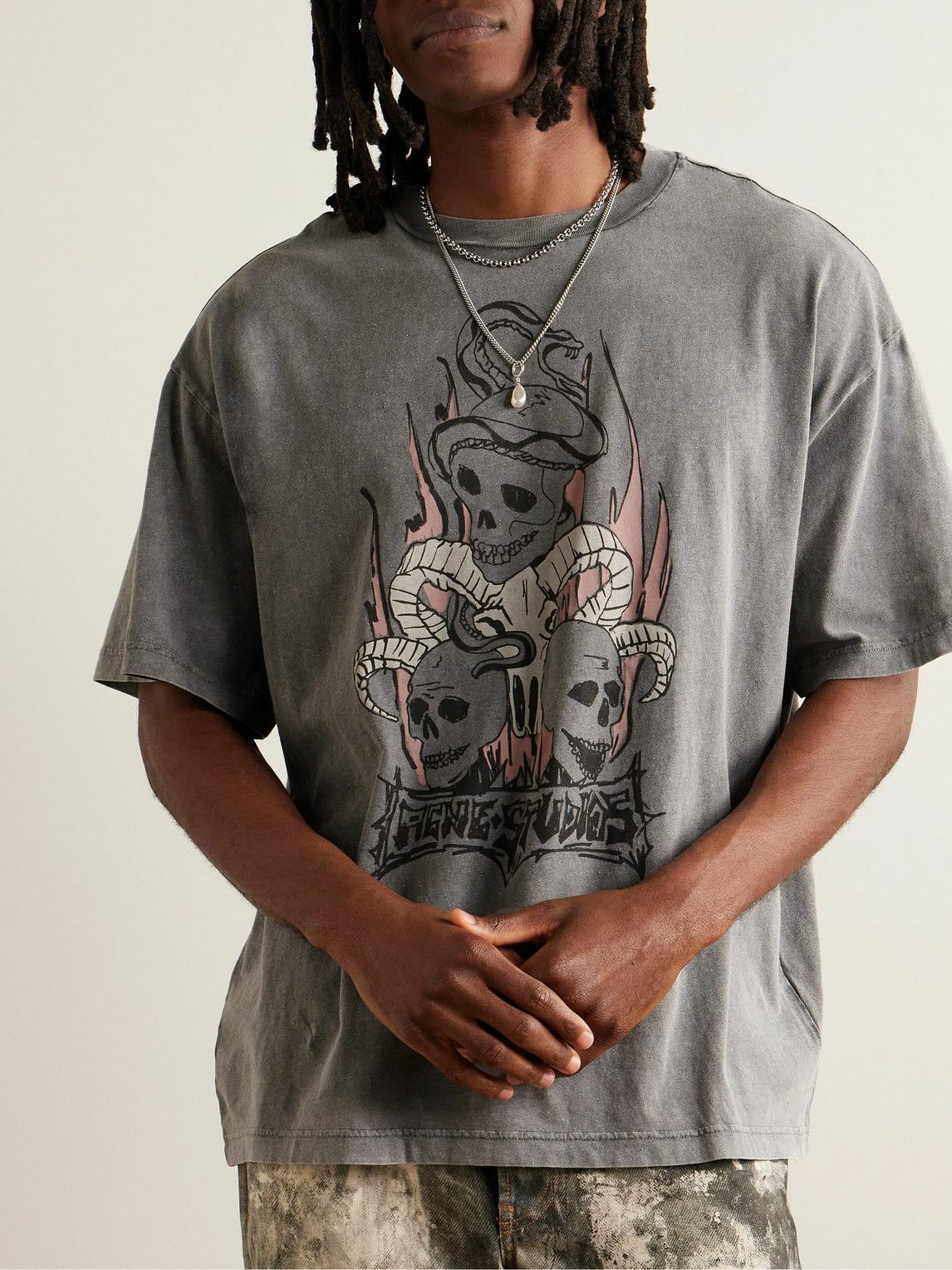 Acne Studios - Edra Logo-Print Cotton-Jersey T-Shirt - Gray Acne Studios - Edra Logo-Print Cotton-Jersey T-Shirt - Gray