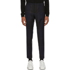 Paul Smith Navy and Orange Check Slim Trousers