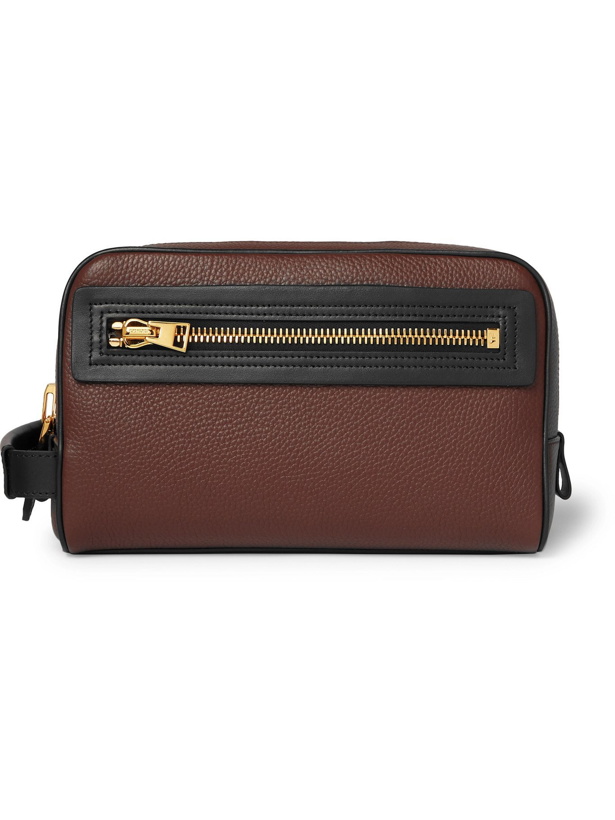 Photo: TOM FORD - Full-Grain Leather Wash Bag - Brown