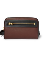 TOM FORD - Full-Grain Leather Wash Bag - Brown