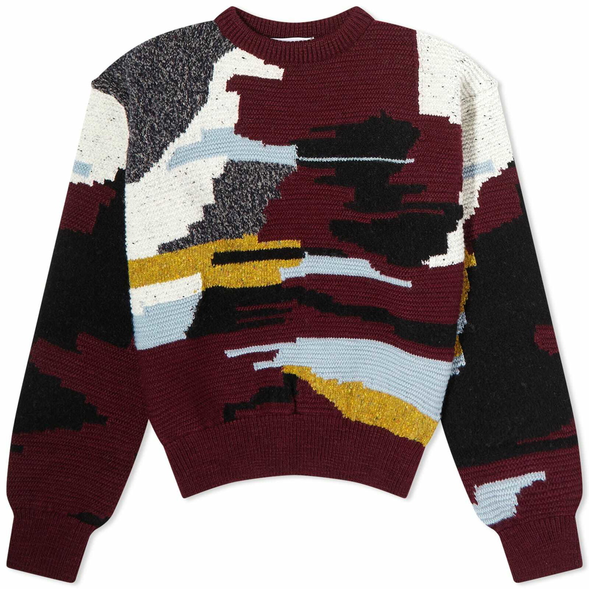 TOGA PULLA / Intarsia knit pullover