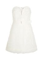 Rebecca Vallance Willow Strapless Mesh and Crepe Mini Dress Ivory