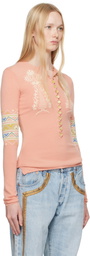 Conner Ives Pink Sock Long Sleeve Henley