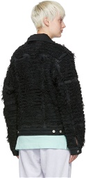 1017 ALYX 9SM Black Blackmeans Edition Frayed Denim Jacket