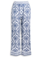 Farm Rio Tropical Printed Linen-blend Pyjama Trousers Navy