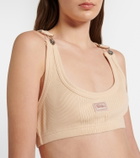 Jean Paul Gaultier Ribbed-knit cotton bra top
