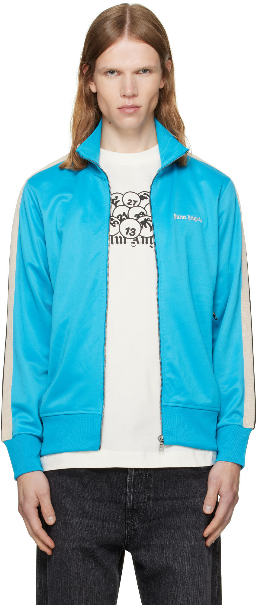 Palm Angels Blue Classic Logo Track Jacket
