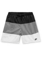 Nike - Sportswear Logo-Appliquéd Colour-Block Shell Shorts - Gray
