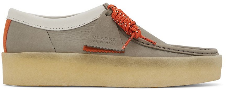 Photo: Clarks Originals Gray Nubuck Wallabee Cup Lace-Up Shoes
