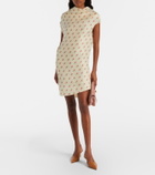 Khaite Floral draped silk minidress