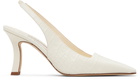 Manolo Blahnik Off-White Moirasli Heels