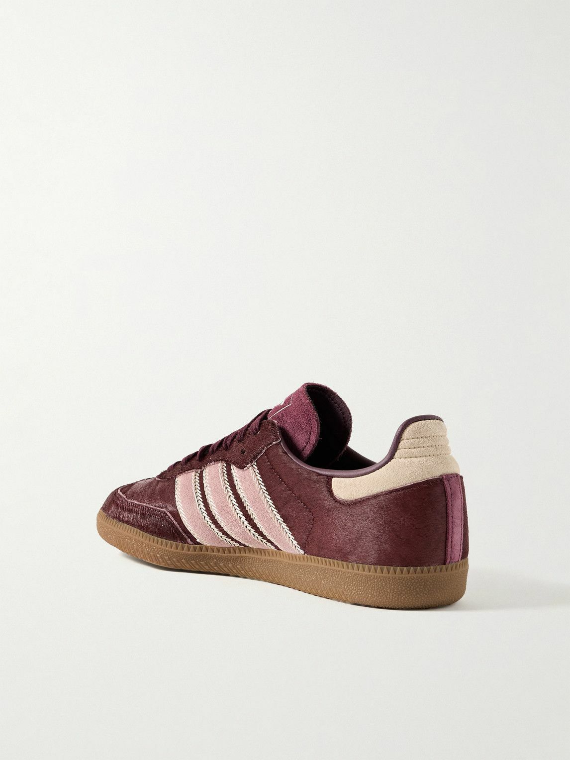 adidas Originals - Samba OG Suede-Trimmed Calf Hair Sneakers - Burgundy  adidas Originals
