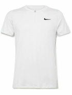 Nike Tennis - NikeCourt Advantage Slim-Fit Dri-FIT Mesh Half-Zip Tennis T-Shirt - White