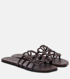 Loewe Petal Anagram leather slides