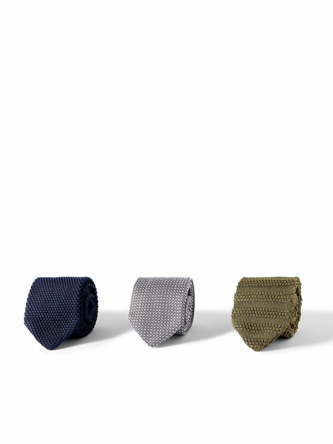 Mr P. - Set of Three 7cm Knitted Silk Ties