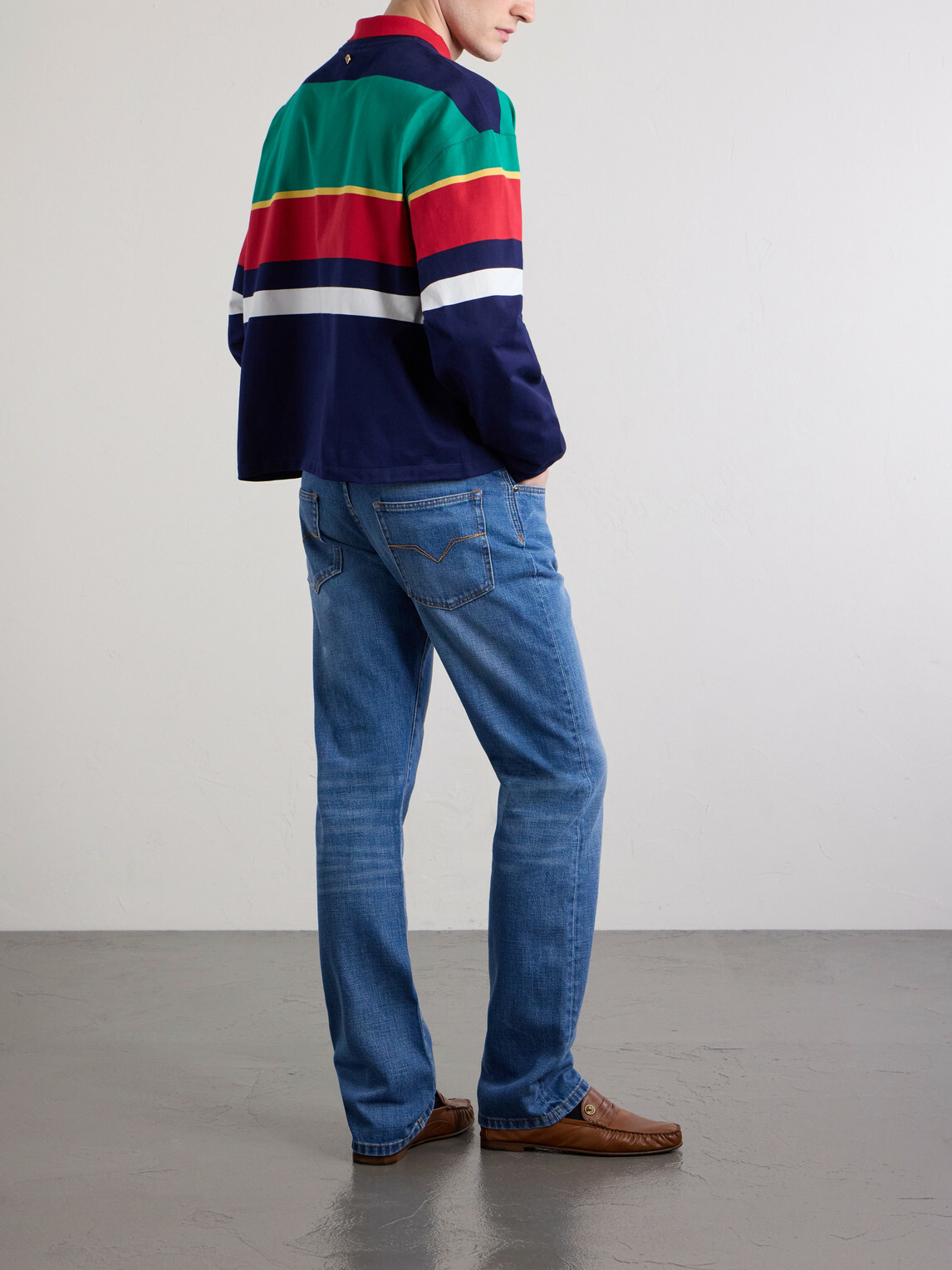 Versace - Logo-Embroidered Striped Cotton-Jersey Sweatshirt - Multi