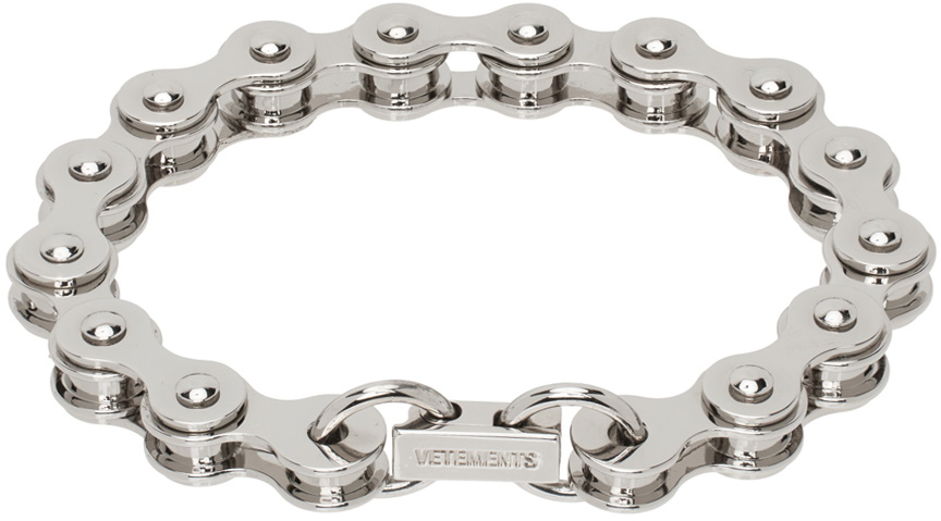 VETEMENTS Silver Biker Chain Bracelet