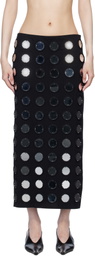 Conner Ives Black 'The Reconstituted Mirror Disc Embroidery' Midi Skirt