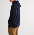 Loewe - Slim-Fit Logo-Embroidered Loopback Cotton-Jersey Hoodie - Blue