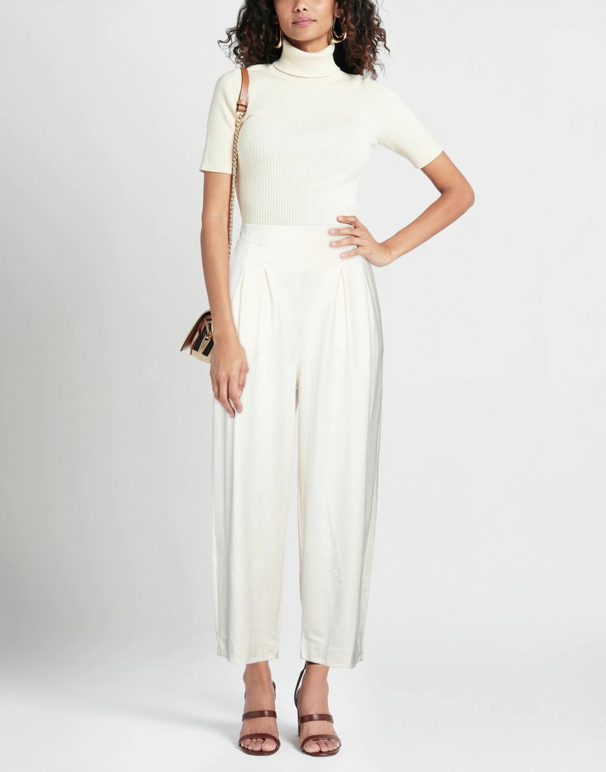 Alessia Santi Womens Pants Ivory