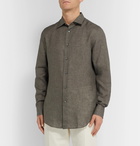 Brioni - Mélange Linen Shirt - Green