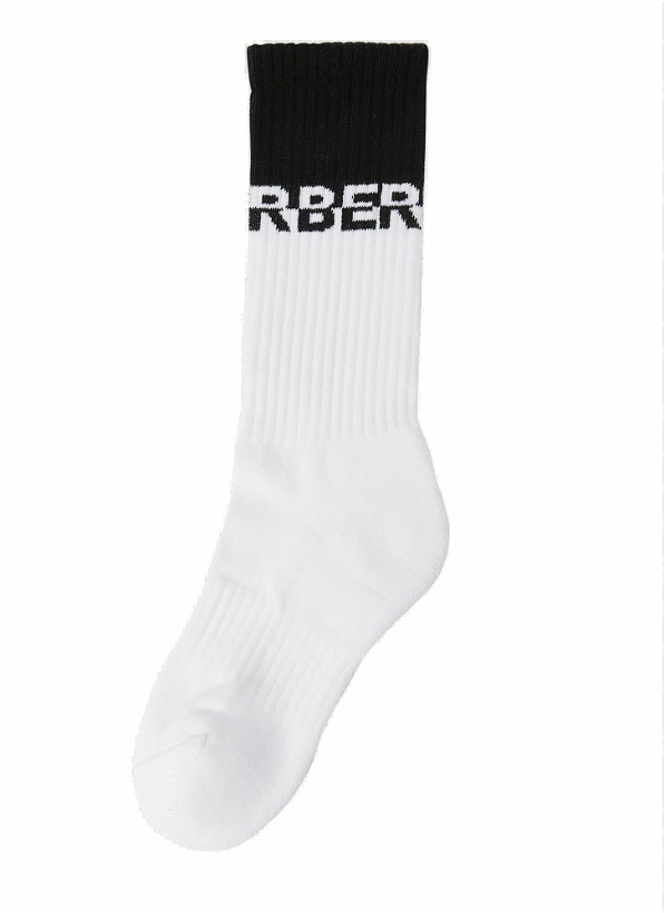Photo: Two-Tone Logo Socks in White