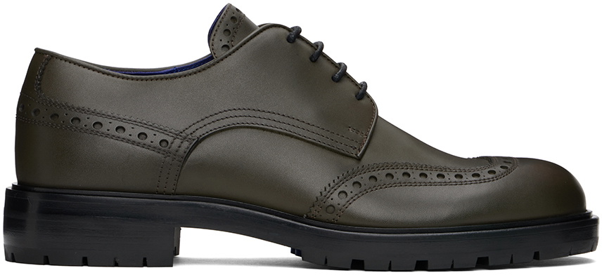 Burberry Green Perforated Brogue Derbys