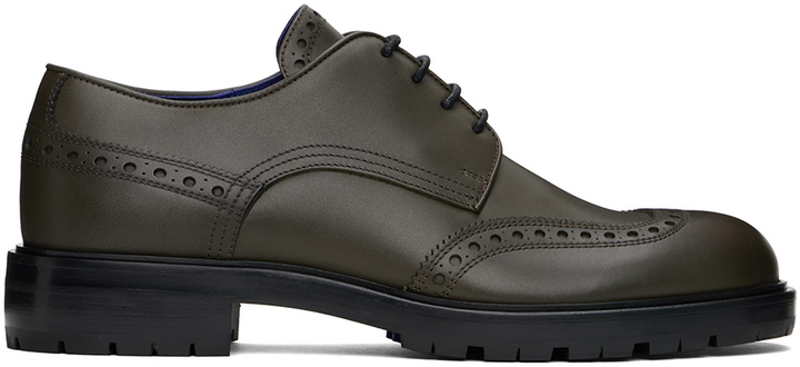 Photo: Burberry Green Perforated Brogue Derbys
