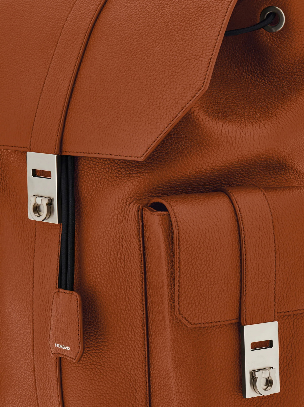 Ferragamo Mens Utility backpack with Hug buckle in Brown