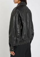 Yves Saint Laurent Panelled Faded Leather Jacket Black Other