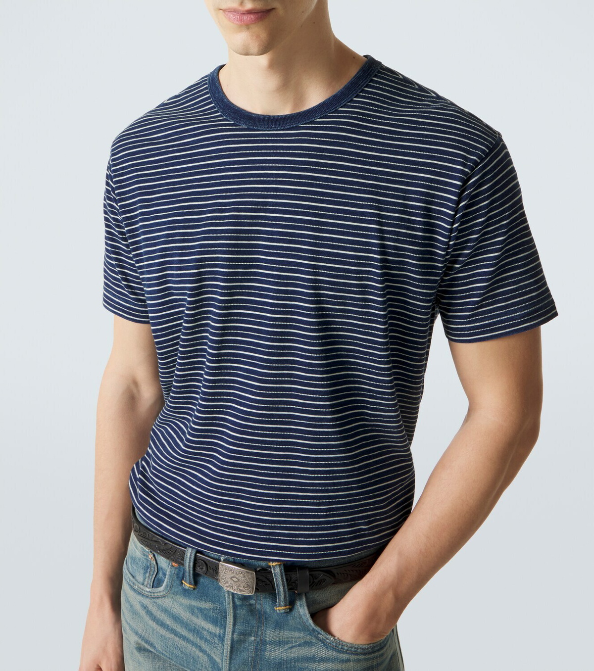 RRL Striped cotton jersey T-shirt