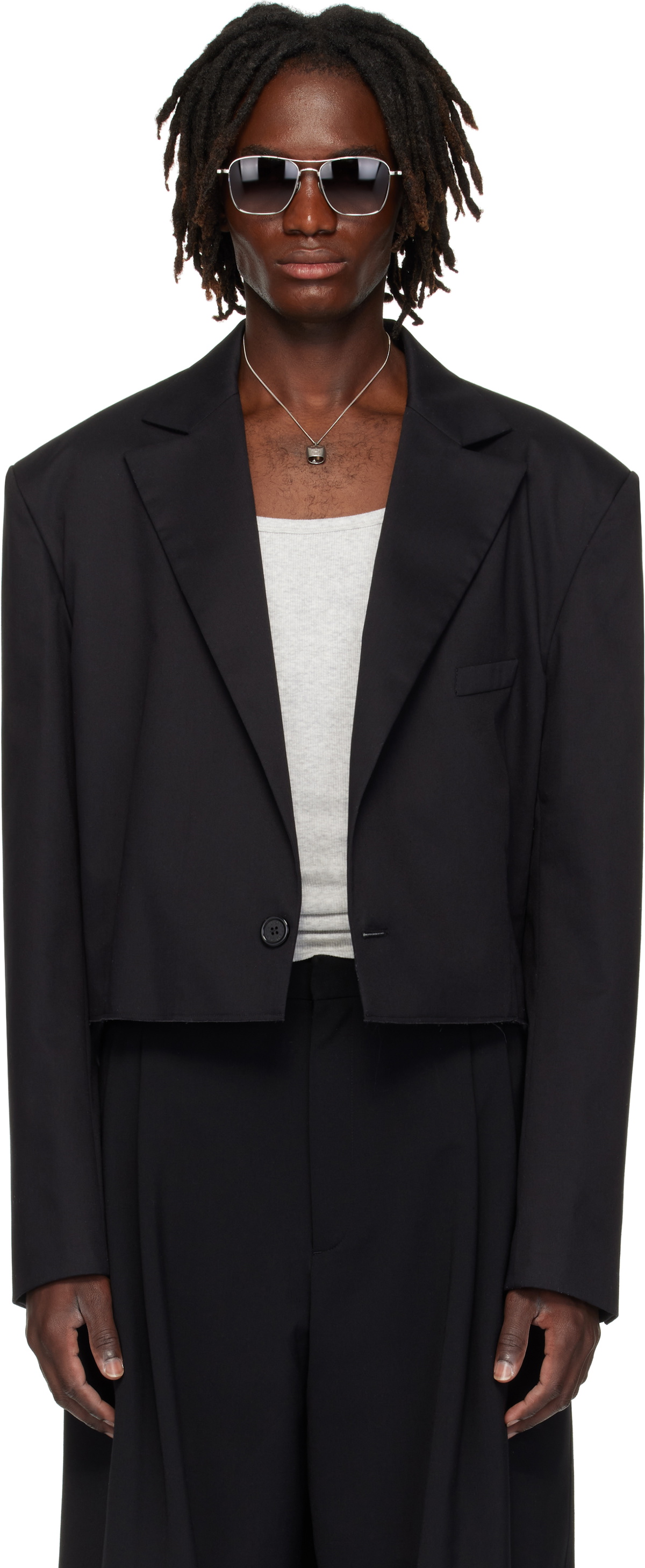 LU'U DAN Black Slashed Blazer