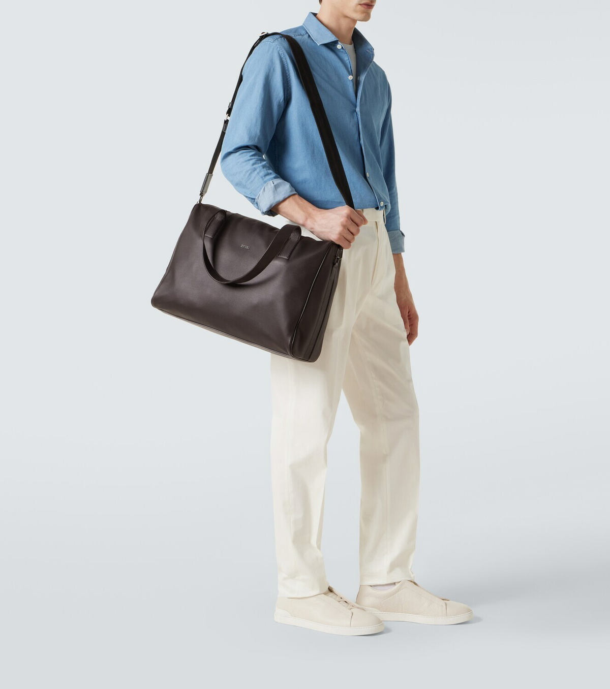 Zegna Leather duffel bag