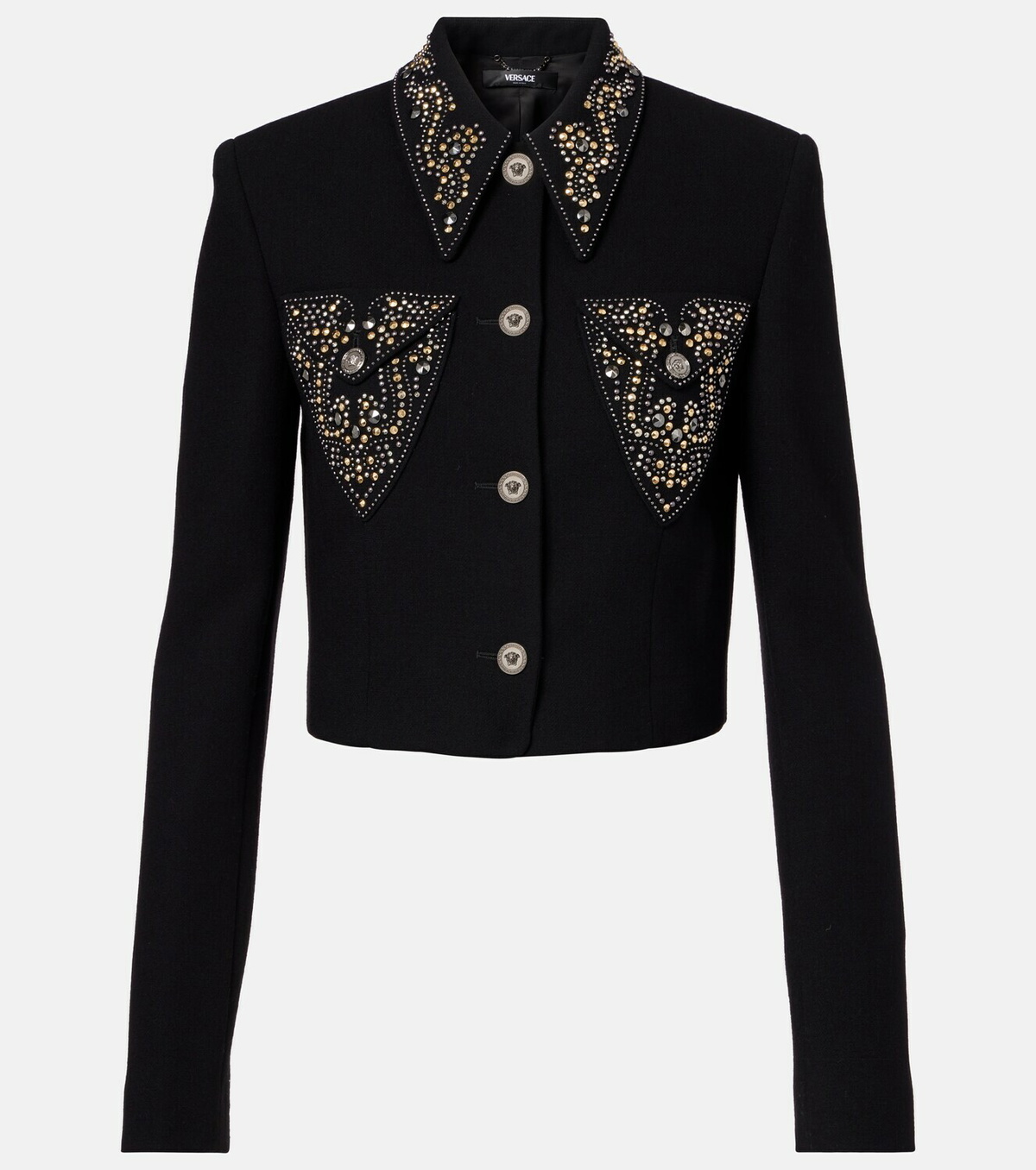 Versace Studded wool-blend jacket Versace